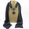 Ahmed Autumn and Winter Resin Geometric Alloy Pendant Scarf Necklace Ethnic Scarve Collar Bijoux Jewelry for Women