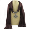 Ahmed Autumn and Winter Resin Geometric Alloy Pendant Scarf Necklace Ethnic Scarve Collar Bijoux Jewelry for Women