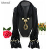 Ahmed Bali Yarn Ethnic Beads Tassel Scarf With Gold Peacock Pendant Fringe Long Scarf Necklace For Women Jewelry Accessories