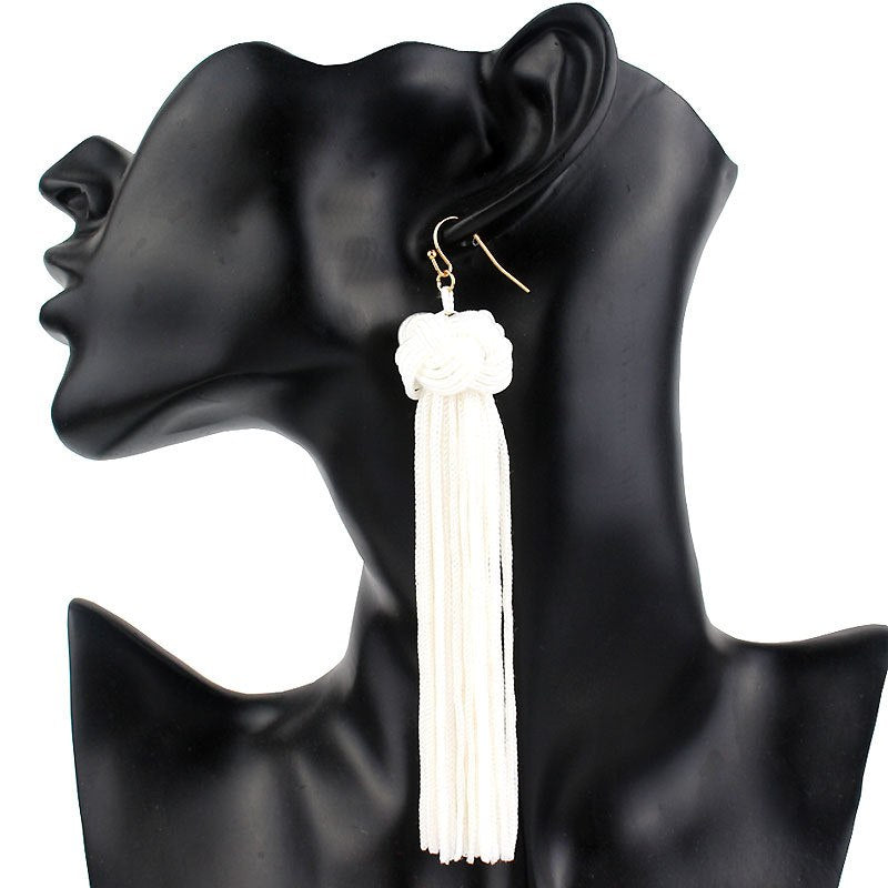 Colorful Woven Ball Statement Tassel Long Earring for Women Fashion Fringed 2020 Dangle jewelry Brincos Bijoux Hot