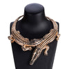 Ahmed Design Exaggerated Punk Full Rhinestone Crocodile Necklace for Women Trend Statement Necklace Collar Bijoux