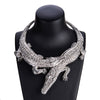 Ahmed Design Exaggerated Punk Full Rhinestone Crocodile Necklace for Women Trend Statement Necklace Collar Bijoux