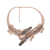 Ahmed Design Exaggerated Punk Full Rhinestone Crocodile Necklace for Women Trend Statement Necklace Collar Bijoux
