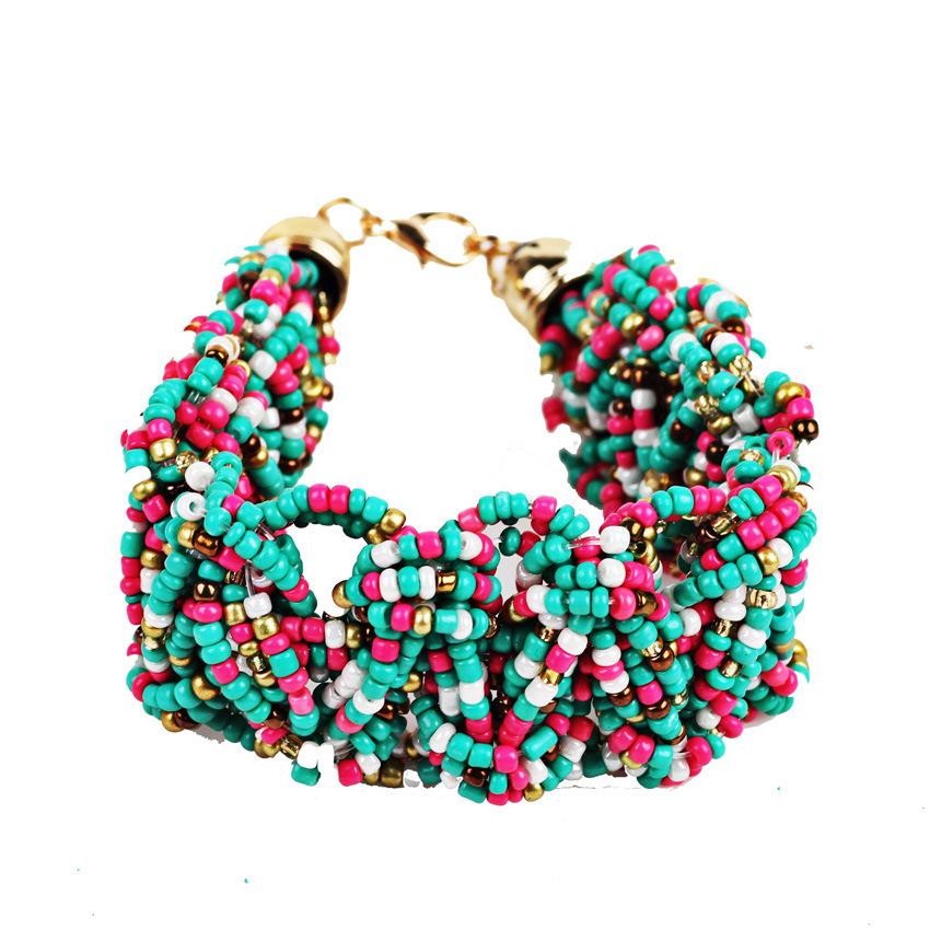New Bohemia Retro Bracelet For Women Pure Handmade Bead Multicolor Charm Vintage Cuff Bracelets & Bangles Fine Jewelry