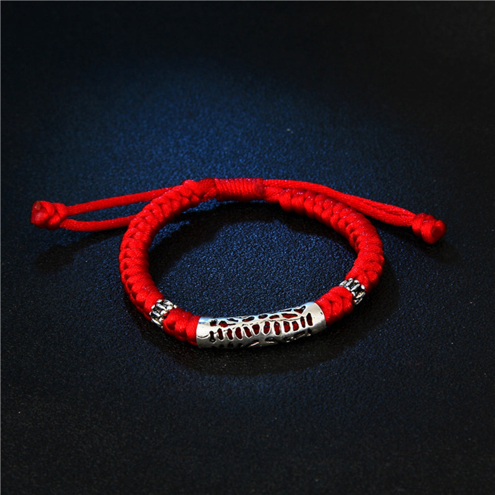 100% Real 925 Sterling Silver Charm Lovely Bracelet Red String Rope Silver Bead Bracelet Lover's Fashi Accessorieson