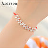 925 Sterling Silver Lucky Silver Beads Red Bracelet Handmade Gift for Women Charm Bangle Jewelryac Cessories