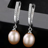 Brand 925 Silver Women's Clip Earring Female Luxury Natural 8-9mm Pearls Handmade Clip Earrings for Women