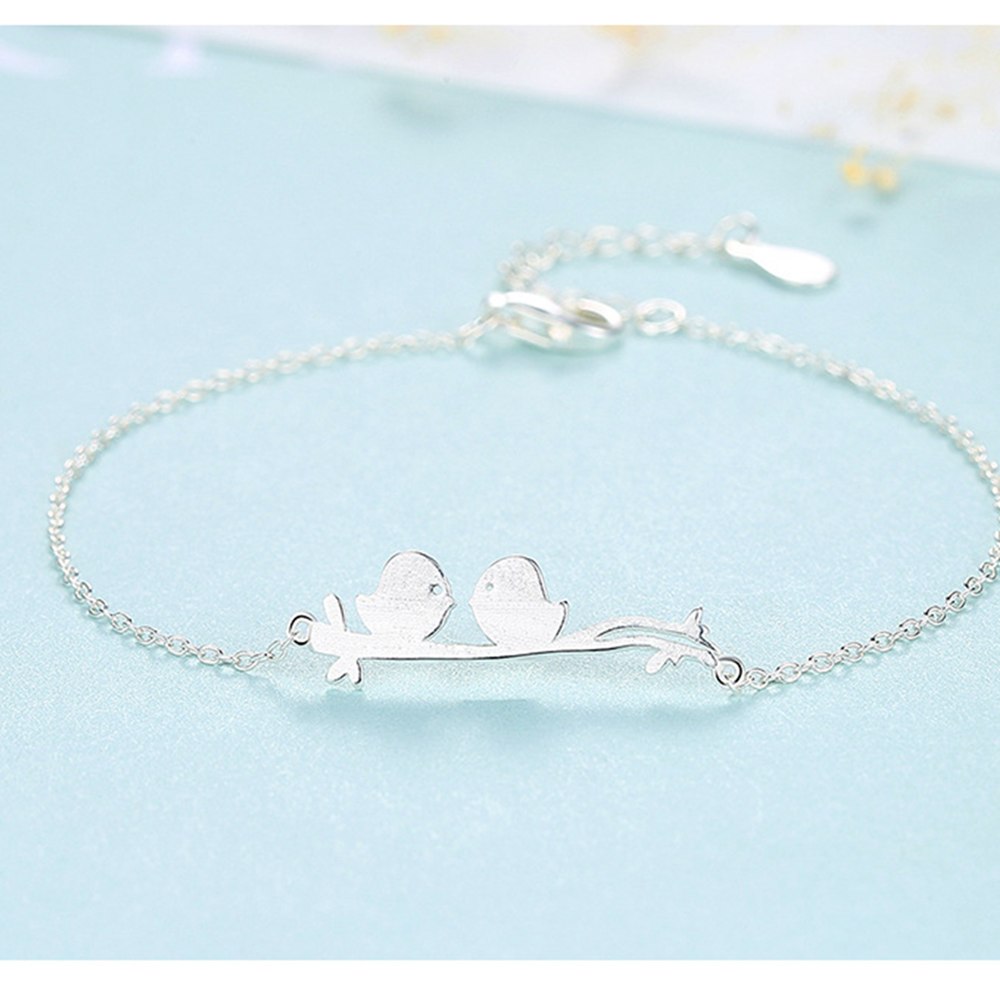 Brand Bird Simple Pure S925 Bracelet for Women Girl Lovely 925 Sliver Bracelet Valentines Gift Jewelry Bracciali Donna