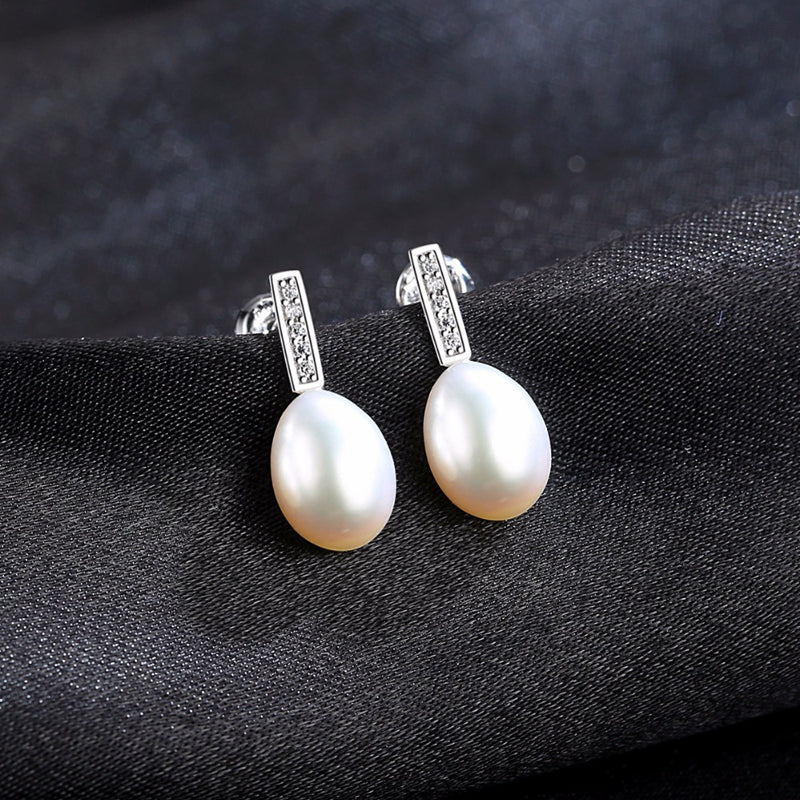 Brand Earring for Women Silver 925 Jewelry Female Natural Pearl Studs Earrings Oorbellen Voor Vrouwen Aretes De Mujer