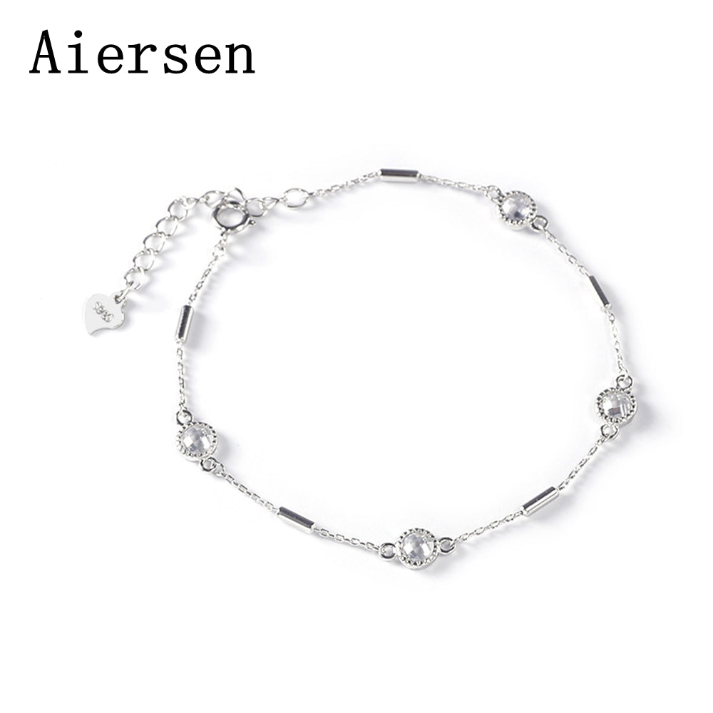 Brand Fashion Zircon Bracelet S925 Silver Jewelry Girls Chic Bracelets 2020 Korea Style Simple pulseiras femininas