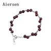 Brand Sweet Women's Bracelet Nature Garnet Bracelet Genuine 925 Silver Jewelry Original Design Cute Tumblr Jewellery