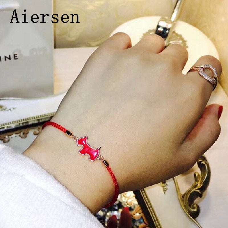 Fashion S925 Sterling Silver Puppy Red String Bracelet 2020 New Arrived Women's Bracelets Bransoletki Damskie Pulseiras