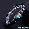 Love Heart Jade Opal Bracelet for Women 925 Sterling Silver Butterfly Handmade Ladies Statement Bracelets S925 Jewelry