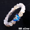 Love Heart Jade Opal Bracelet for Women 925 Sterling Silver Butterfly Handmade Ladies Statement Bracelets S925 Jewelry