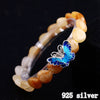 Love Heart Jade Opal Bracelet for Women 925 Sterling Silver Butterfly Handmade Ladies Statement Bracelets S925 Jewelry