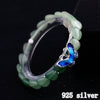 Love Heart Jade Opal Bracelet for Women 925 Sterling Silver Butterfly Handmade Ladies Statement Bracelets S925 Jewelry