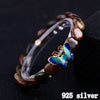Love Heart Jade Opal Bracelet for Women 925 Sterling Silver Butterfly Handmade Ladies Statement Bracelets S925 Jewelry
