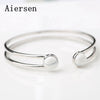 New Women's Bangle Fashion S925 with White Turquoise Open Cuff Bangles Valentine's D Gift Original Design Bracelet