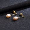 New Women's Earring Korean Fashion Jewelry Cute/romantic Natural Pearl Stud Earrings for Girl 925 Silver Aretes De Mujer
