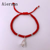 S925 Sterling Silver Pendant Hollow Bell Lucky Red Rope Handmade Bangle Jewelry Amulet Bangle Jewelry