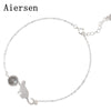 Simple Real S925 Bracelet for Women Lovely Cat and Ball Moonstone 925 Silver Bracelet Valentines Jewelry Pulseras Mujer