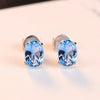 Women Blue Topaz Earrings Nature Crystal 925 Silver Stud Earring Fashion Elegant Women's Gemstone Fine Jewelry New 2020