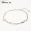 Women's Bracelet New US & EU Style Simple Retro S925 Sterling Silver Geometric Three-Layer Circle Bracelets for Girl