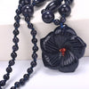 Women's Flowers Pendant Necklace Charm Nature Stone Handmade Carved Jewelry Fashion Crystal Jade Statement Necklaces