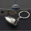Airplane engine Pendant Necklaces Men Women Aircraft Turbine Brelok Bag Pendant Keychain Stainless steel Chain Jewelry