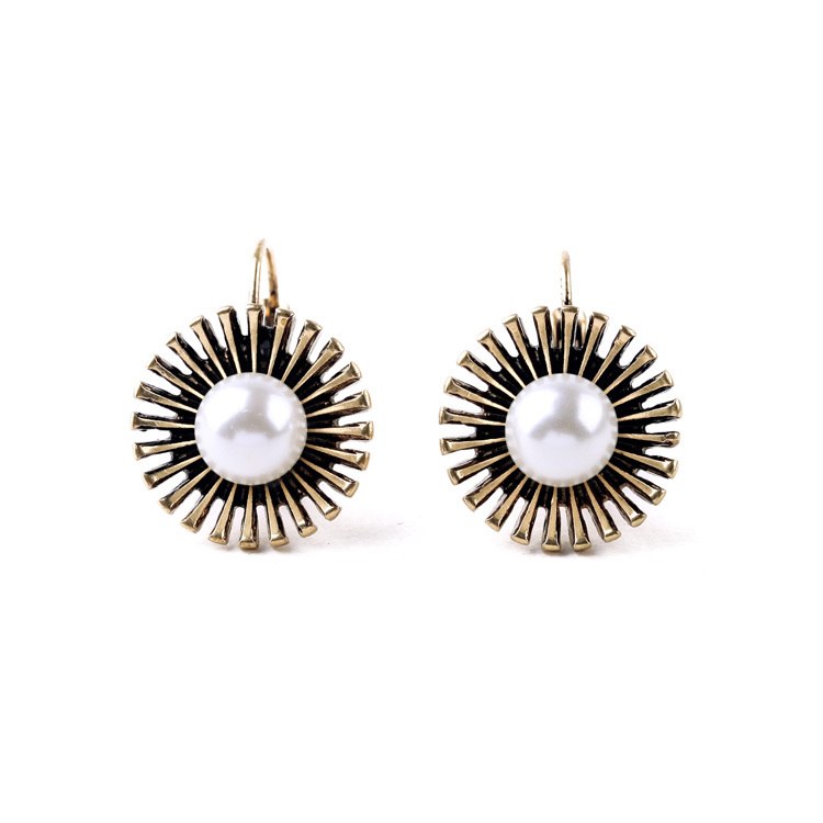 Aliexpress Best Seller New Pearls Jewelry Fashion Chic Antique Gold Color Filled Punk Earrings