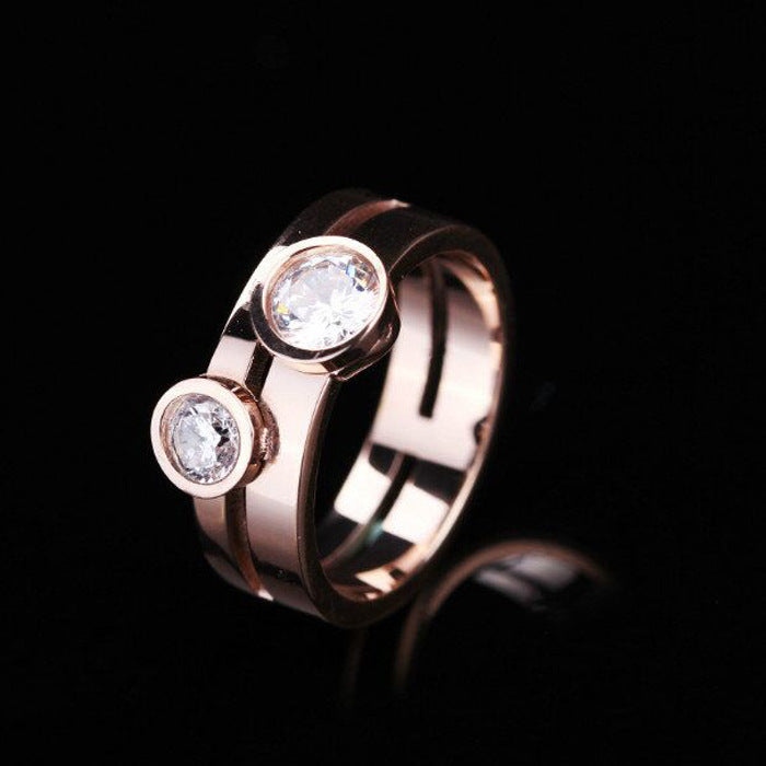 Aliexpress Hot Sell Famous Brand Jewelry Zirconia Crystal Engagement Rings For Women Men Gold color Love Ring Bague Femme
