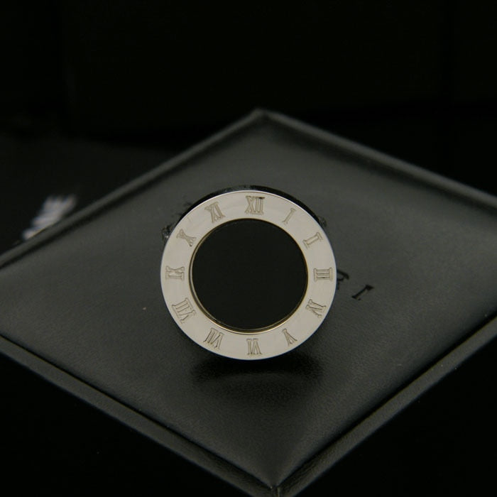 Aliexpress Hot Sell Vintage Jewelry Roman Letter Gold Color White/ Black Shell Rings For Women Men Anel Ring Brand Jewellry