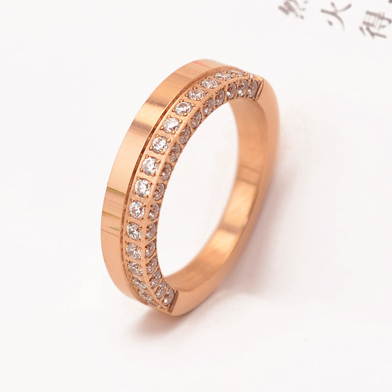 Aliexpress sale gold zirconia pave rings for women men couple ring wedding engagement ring bague accessories nice gift for lover