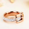Aliexpress sale new belt cz diamond pave rings Yellow/ rose/white gold plated stainless steel women men fashion jewelry bijoux