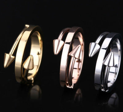 Aliexpress sale vintage arrow fine rings jewelry gold stainless steel glossy ring statement rings bague for women men bijoux