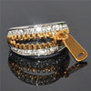 Hotsale Size 6 7 8 9 Sepcial Design Gold White Color Sexy Zipper Rings For Women Rhinestones Austria Crystal Rings