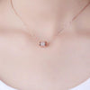 Allergy 925 Sterling Silver Jewelry Round Ball Simple Fashion Female Wild Crystal Clavicle Chain Pendant Necklace H195