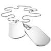 Alloy Pendant Necklace Pendant Silver Double Dog Tag plate Army Biker Chain Necklace Man Woman
