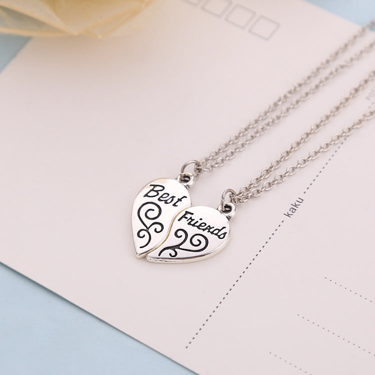 Alloy-pendant-two-good-friends-necklace-heart-pendant-pieces-broken-two-best-friend-forever-necklace-women