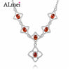 2020 1.2ct Garnet 925 Sterling Silver Stars Chain Necklaces Red Zircon Pendant Wedding Necklace for Women FN031