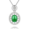 2020 3ct Chalcedony Summer Lemon Women S925 Green Crystal Stone Statement Charm Necklace with Chain for Mom Women FN087
