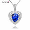 2020 Natural Heart Tanzania Color Topaz Pendants Women 925 Sterling Silver Pendant 18'' Necklaces Gift FN017