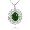 8ct Green Jasper Women Luxury Statement Necklace Silver 925 Flower Maxi Necklaces Gem Chain Jewelry Free Box 40% FN073