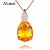 8ct Teardrop Citrine Bead 925 Sterling Silver Rose Gold Color Vintage Neck Jewelry Decoration for Women with Box 40% FN013