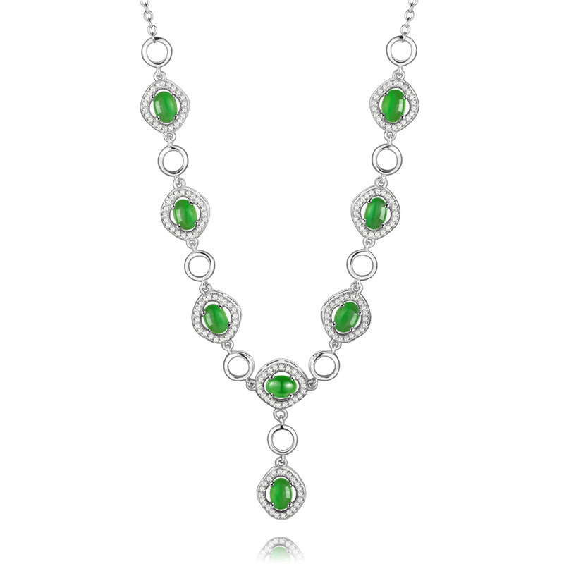 8pcs Round 0.6ct Jasper Dazzling Beads Zircon Choker Necklace Luxury 925 Sterling Silver Fine Jewelry Free Box 40% FN057