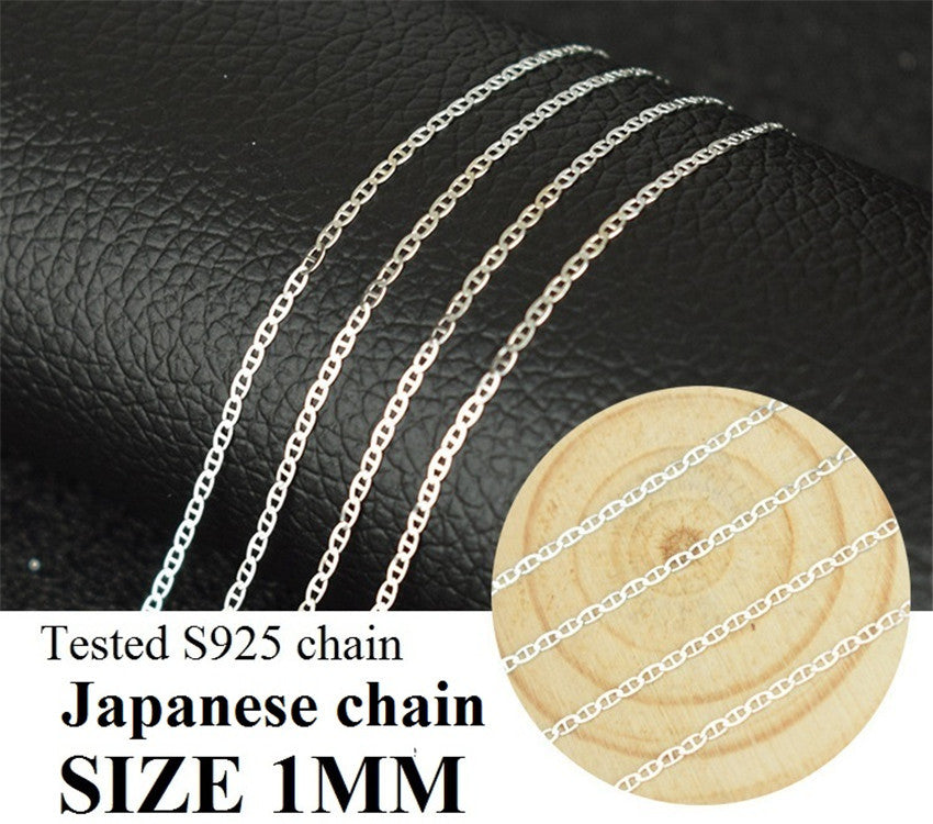 925 Sterling Silver Box Snake Twisted Singapore Link Rolo Figaro Rope Chain Size 1mm Length 40cm 45cm Match with Pendant