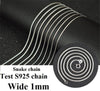 925 Sterling Silver Box Snake Twisted Singapore Link Rolo Figaro Rope Chain Size 1mm Length 40cm 45cm Match with Pendant