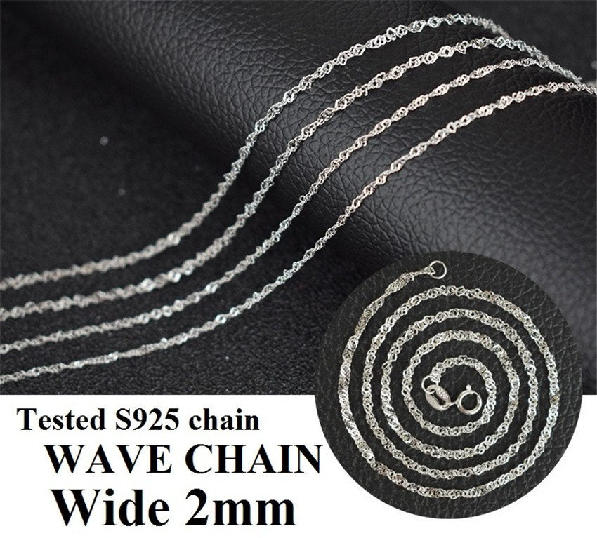 925 Sterling Silver Box Snake Twisted Singapore Link Rolo Figaro Rope Chain Size 1mm Length 40cm 45cm Match with Pendant