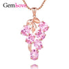 925 Sterling Silver Women's Wedding Necklace Jewelry Created Pink Topaz Pendants for Friends with Chain and Box CN013