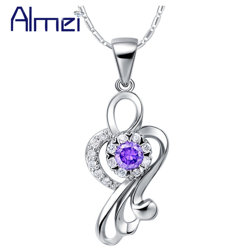 Chokers Jewelry Collar Necklaces Pendants Bijoux For Women Long Necklace Purple Crystal Stone Ketting Dropshipping N895